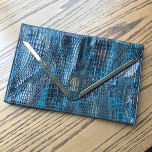 J.Lo Turquoise and Gold Clutch